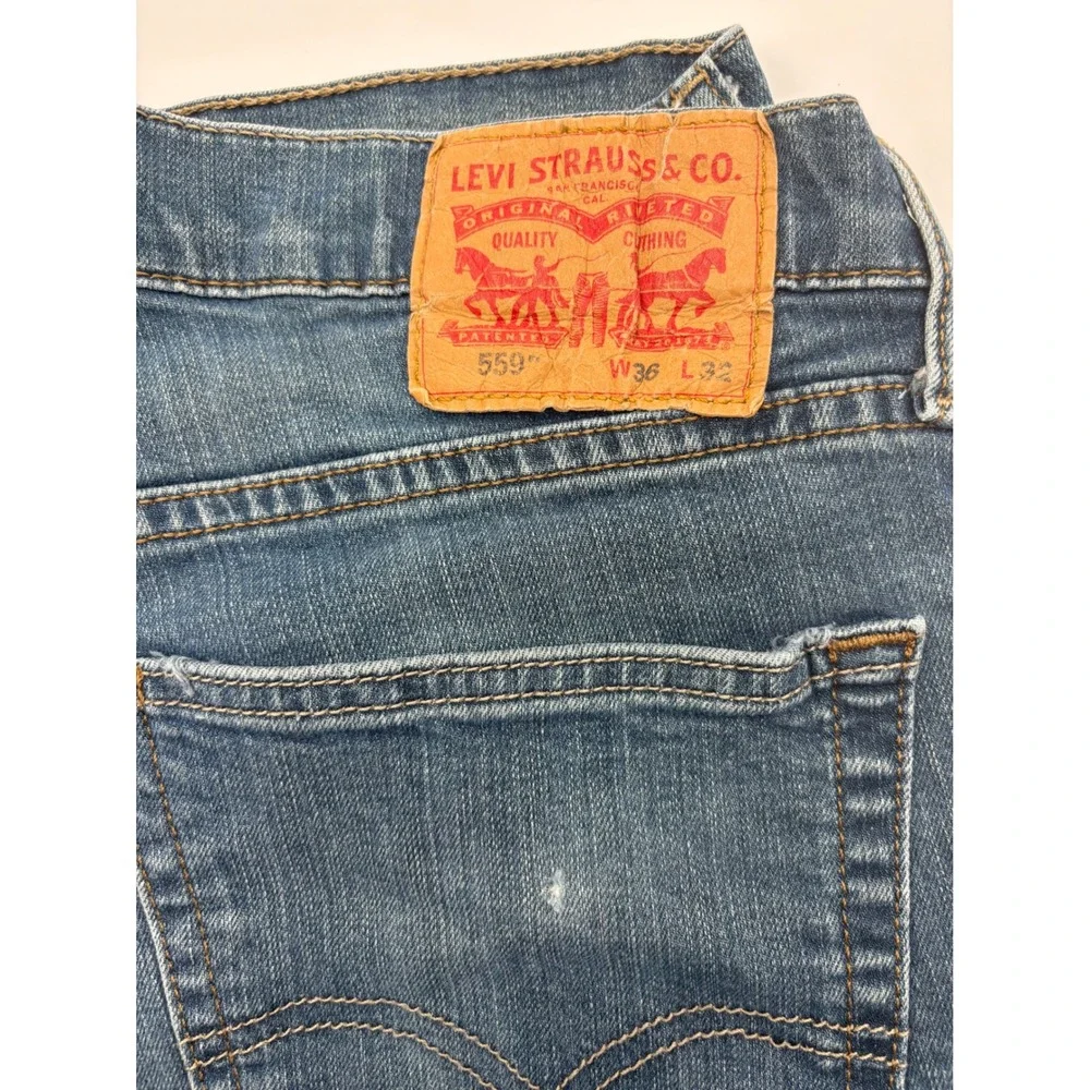 Levi's 559 Relaxed Straight Leg Jeans Mens W36 L32 Blue‎ Denim